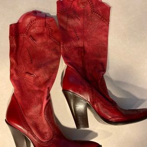 NWOT BCBGirls Red Cowboy Boots ~ Size 7 1/2B (fit like a 7)